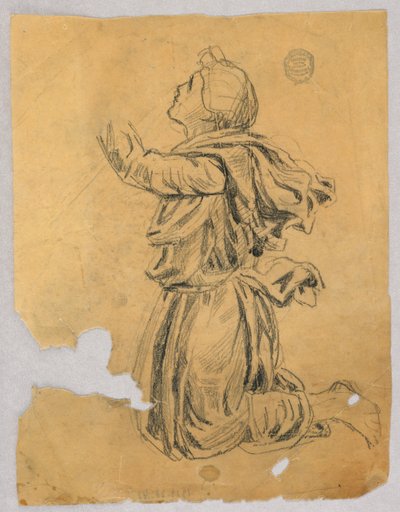 Studio per una donna inginocchiata da Francis Augustus Lathrop