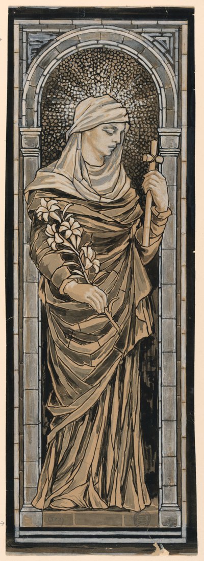 Studio per la finestra commemorativa Goddard, nella chiesa di San Giovanni, Providence, Rhode Island da Francis Augustus Lathrop