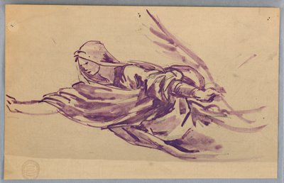 Studio di figura drappeggiata con palma da Francis Augustus Lathrop