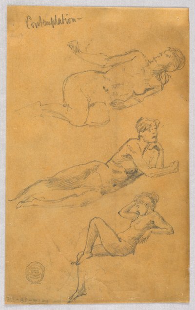Tre schizzi di nudi femminili da Francis Augustus Lathrop
