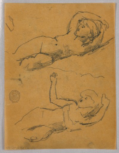 Due schizzi di nudi femminili da Francis Augustus Lathrop