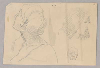 Due schizzi della testa di una donna da Francis Augustus Lathrop