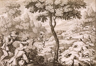 Cony Catching, inciso da Wenceslaus Hollar, 1671 da Francis Barlow