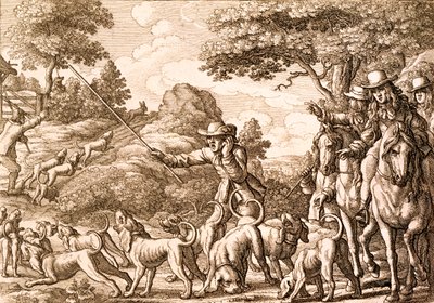 Caccia alla lepre, inciso da Wenceslaus Hollar, 1671 da Francis Barlow
