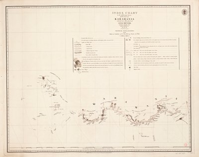 Carta indice per il seguente rilievo della costa di Karamania da Francis Beaufort