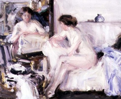 Nudo seduto su un divano da Francis Campbell Boileau Cadell