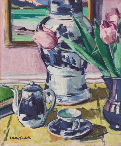 Natura morta con tulipani e Iona da Francis Campbell Boileau Cadell