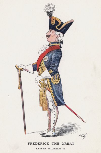 Federico il Grande, Kaiser Guglielmo II (litografia a colori) da Francis Carruthers Gould