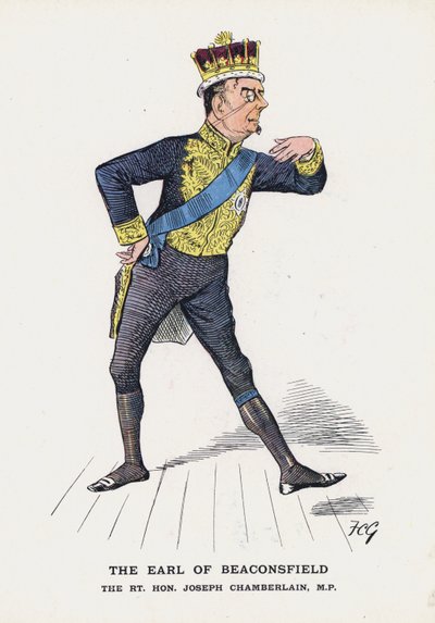 Il conte di Beaconsfield, The Rt Hon Joseph Chamberlain da Francis Carruthers Gould