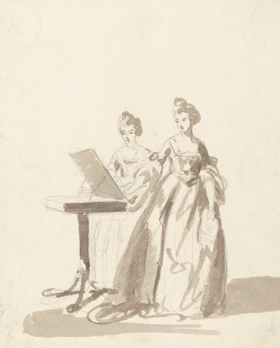 Studio per il ritratto della principessa Louisa e della regina Caroline Matilda di Danimarca da Francis Cotes