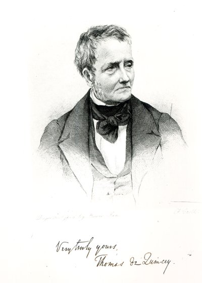 Thomas de Quincey (1785-1859), da una fotografia dagherrotipo di Howie da Francis Croll