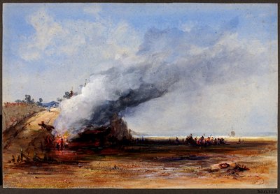 Bruciare una vecchia barca da Francis Danby
