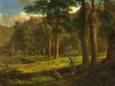 Guerrieri che riposano in una valle montana, c.1824 da Francis Danby
