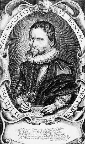 Ritratto di George Chapman (c.1559-1634) 1620 (incisione) da Francis Delaram