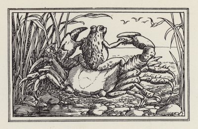 Un altro libro di versi per bambini: Granchio e rana (litografia) da Francis Donkin Bedford