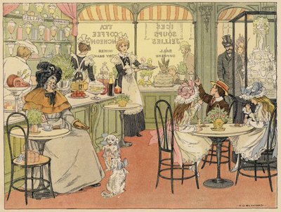 Libro dei negozi di Bedford: Pasticcere (litografia a colori) da Francis Donkin Bedford