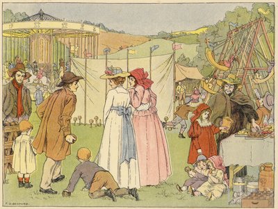 Libro dei negozi di Bedford: Fiera (litografia a colori) da Francis Donkin Bedford