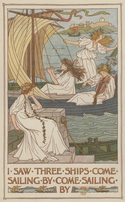 Ho visto tre navi passare, passare (litografia a colori) da Francis Donkin Bedford