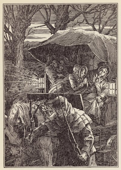 Illustrazione per Il grillo del focolare di Charles Dickens (litografia a colori) da Francis Donkin Bedford