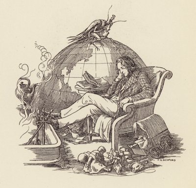 Illustrazione per Il grillo del focolare di Charles Dickens (litografia a colori) da Francis Donkin Bedford