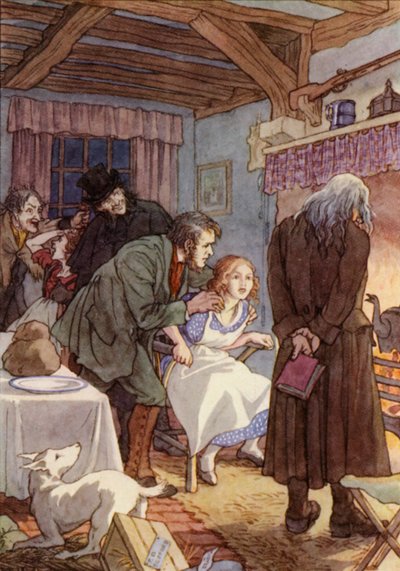 Illustrazione per Il grillo del focolare di Charles Dickens (litografia a colori) da Francis Donkin Bedford