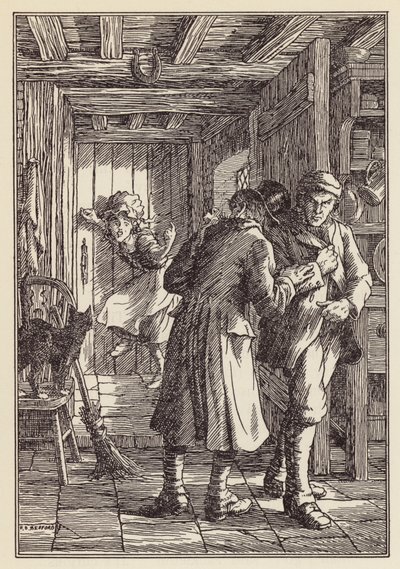 Illustrazione per Il grillo del focolare di Charles Dickens (litografia a colori) da Francis Donkin Bedford
