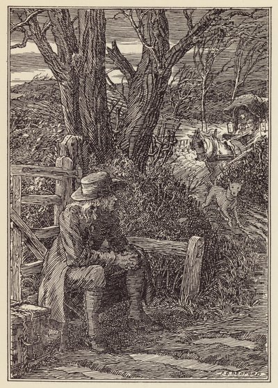 Illustrazione per Il grillo del focolare di Charles Dickens (litografia a colori) da Francis Donkin Bedford