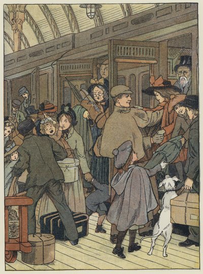 Londra: Il Terminus di Londra (litografia a colori) da Francis Donkin Bedford
