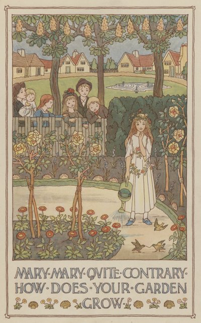 Mary Mary al contrario come cresce il tuo giardino (litografia a colori) da Francis Donkin Bedford