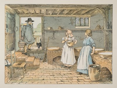 Il casaro, da Four and Twenty Toilers, pub. 1900 (litografia a colori) da Francis Donkin Bedford