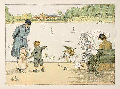 Il guardiano del parco, da Four and Twenty Toilers, pub. 1900 (litografia a colori) da Francis Donkin Bedford