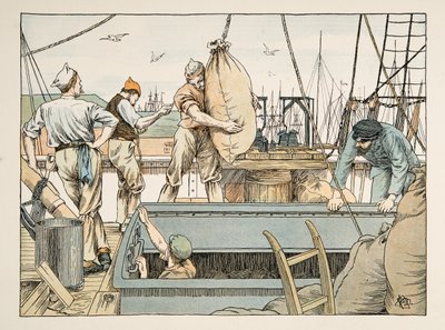 Lo stivatore, da Four and Twenty Toilers, pub. 1900 (litografia a colori) da Francis Donkin Bedford