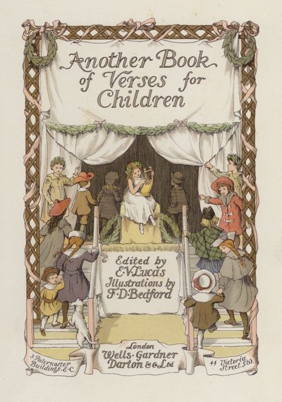 Illustrazione del frontespizio di Un altro libro di versi (litografia a colori) da Francis Donkin Bedford