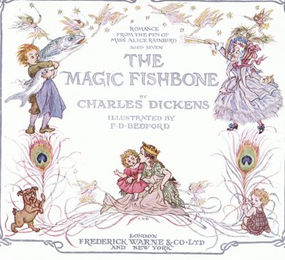Frontespizio, da The Magic Fishbone pubblicato da Warne  Co, 1940 circa (litografia a colori) da Francis Donkin Bedford