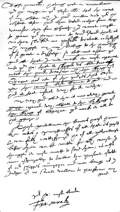 Lettera a William Cecil, Lord Burghley, Lord High Treasurer, scritta a bordo della sua nave ammiraglia, 