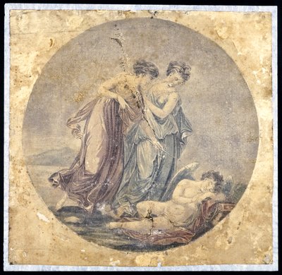Il risveglio di Cupido delle Grazie, dopo un dipinto di Benjamin West da Francis Eginton
