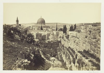 Mura della città e Moschea di Omar, Gerusalemme da Francis Frith