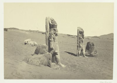 Colossi e Sfinge a Wady Saboua, Nubia, 1857 da Francis Frith
