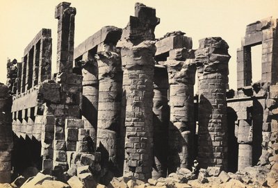 "Egitto e Palestina": rovine della grande sala ipostila del Grande Tempio di Amon-Ra, Karnak, Egitto da Francis Frith