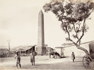 Obelisco egiziano, Ago di Cleopatra, ad Alessandria, Egitto da Francis Frith