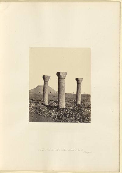 Rovine di una chiesa cristiana, isola di Saye, Etiopia da Francis Frith