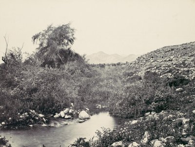La fontana di Gerico e probabile sito della città da Francis Frith