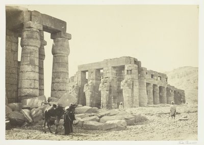 Il Memnonium, Tebe, dalla pianura, 1857 da Francis Frith