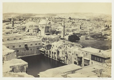 La piscina di Ezechia, dalla Torre di Ippico, Gerusalemme da Francis Frith