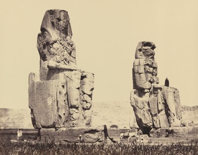 Le statue della pianura, Tebe, 1858 (foto) da Francis Frith