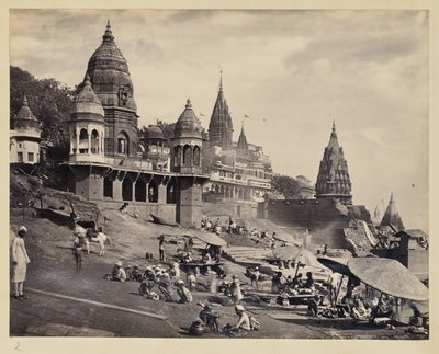 [Riva del Gange e Manikarnika Ghat] da Francis Frith and Co.