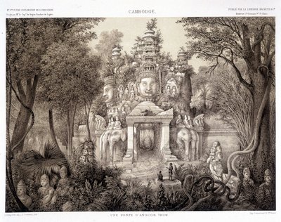 Una porta di Angkor Thom, ca. 1870 - in "Journey d