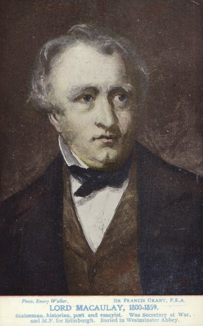 Thomas Babington Macaulay (1800-1859), politico e storico inglese da Francis Grant