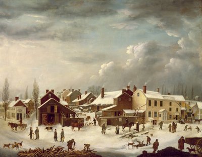 Scena invernale a Brooklyn, c.1817-20 da Francis Guy