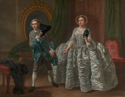 David Garrick e Mrs. Pritchard in "The Suspicious Husband" di Benjamin Hoadley da Francis Hayman